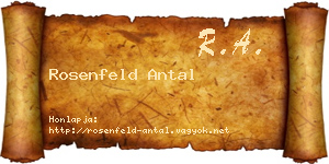 Rosenfeld Antal névjegykártya